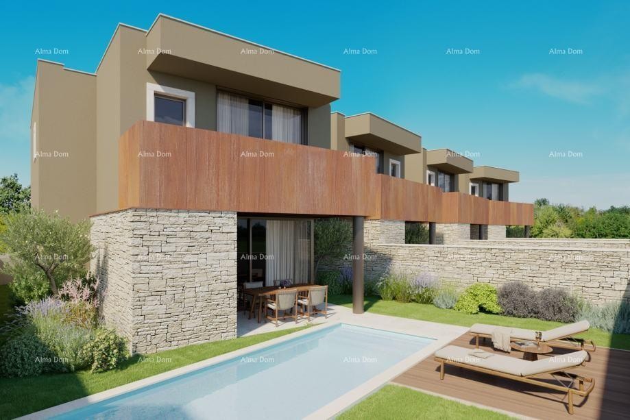 Современный дом в ряду с бассейном, 148.56 м² 1