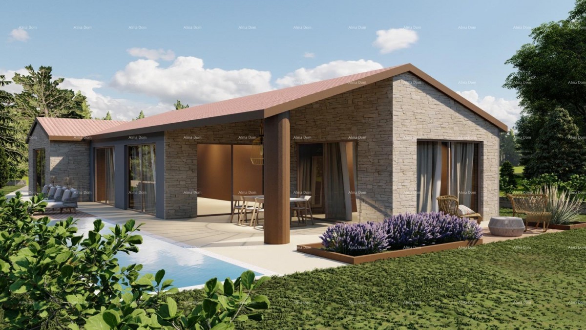 Great offer! Land for sale with a building permit for the construction of a family house with a pool, Tinjan! 1