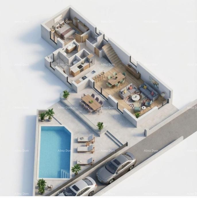 Sv. Nedelja, Istra. Zemljište s građevinskom dozvolom i projektom za kuću s bazenom 1