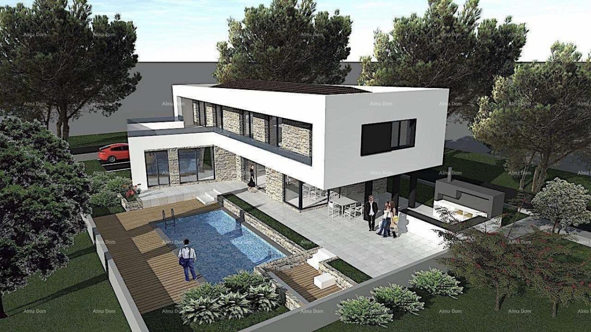 PERUŠKI, KUĆA U ROH-BAU FAZI S BAZENOM 1