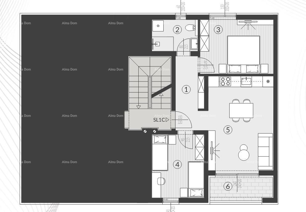 Prodaja stanova u novom stambenom kompleksu, Štinjan! 1C 14