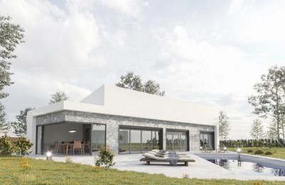 Sale of a building plot with a building permit for the construction of a modern family house, near Barban!