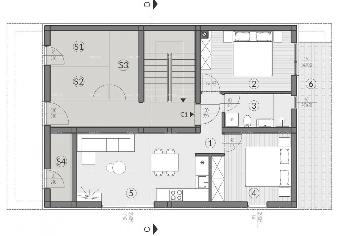 PULA, Veldebek - Prodaja stana u prizemlju s vrtom, novogradnja / C1 5