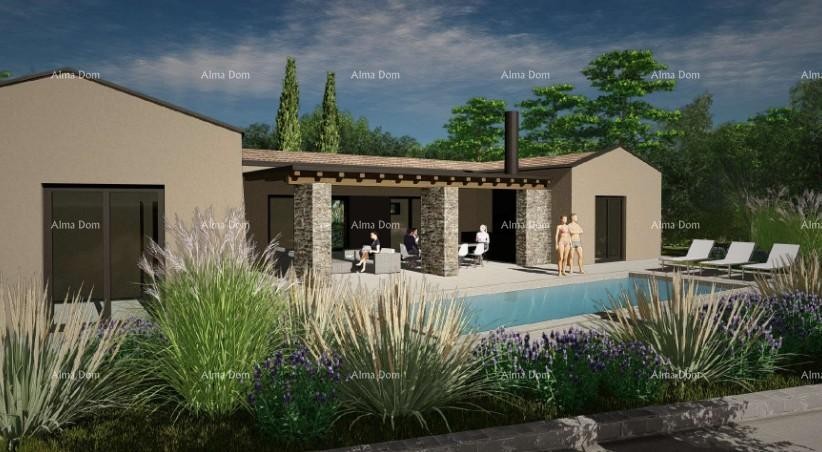 Vendita - terreno edificabile con progetto per la costruzione di una villa unifamiliare, Žminj V1 1