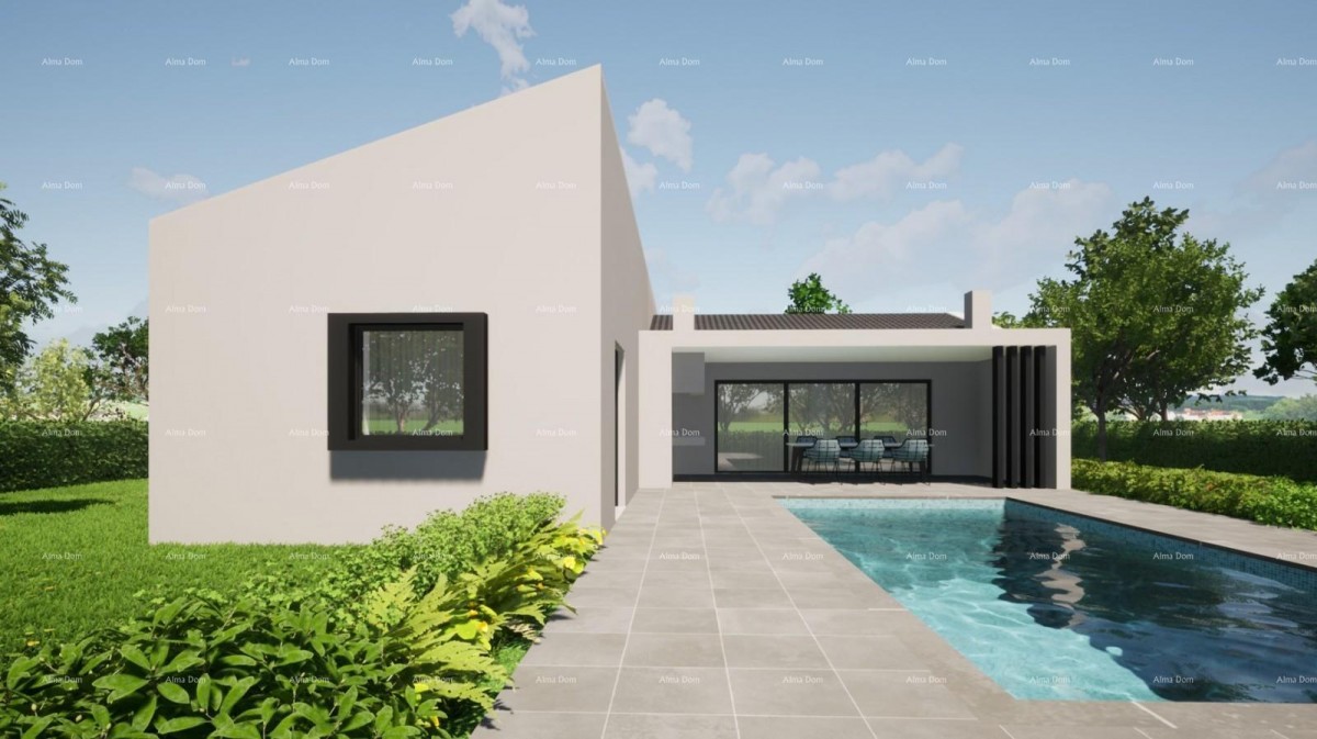 Project of a house with a swimming pool in Kršan 3
