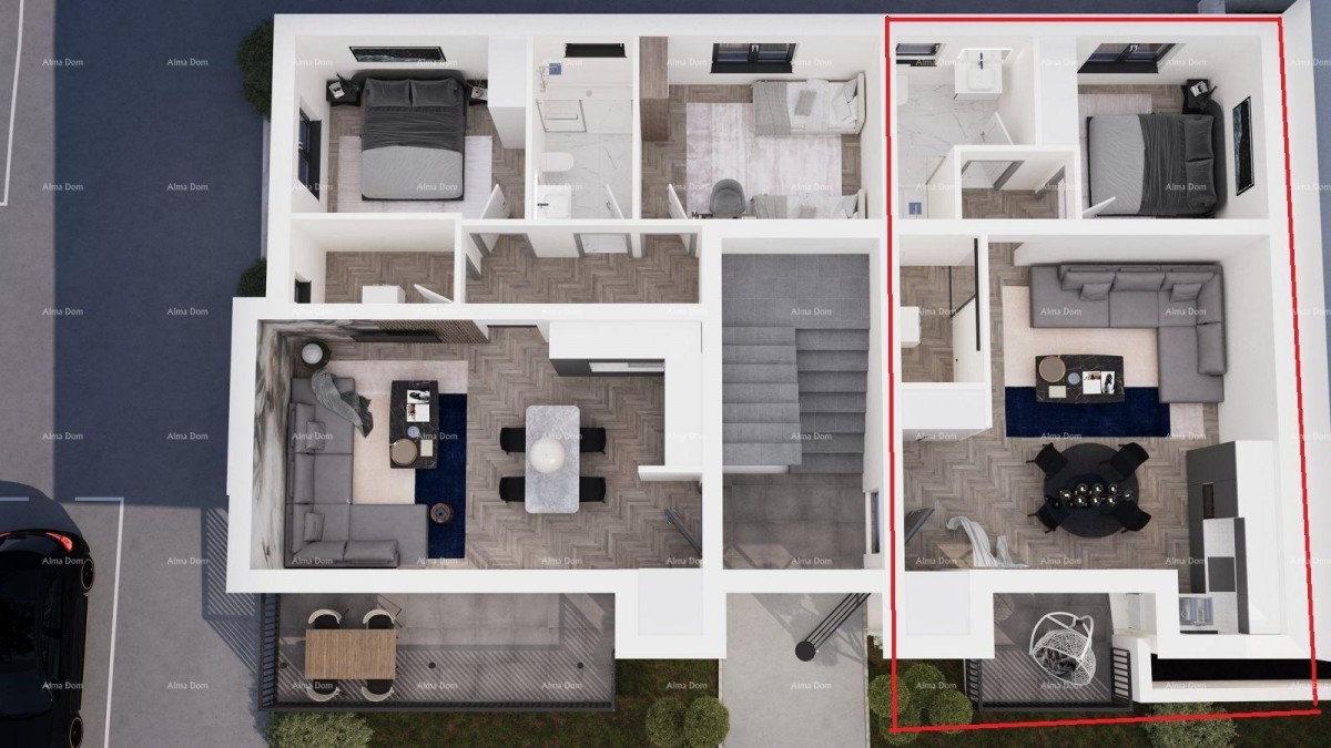 ŽMINJ – family apartment on the ground floor in a quiet environment (Apartment C) 9