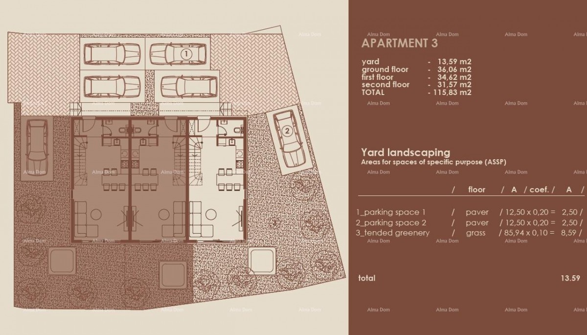 Medulin, Moderno trilocale con vista mare, A3 5