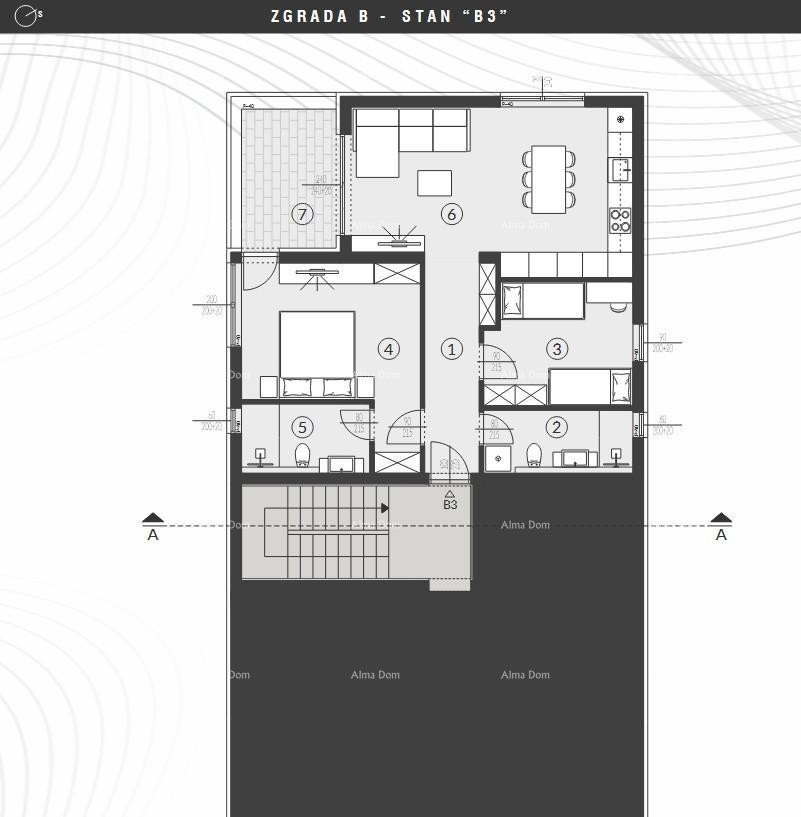 Vendita di appartamenti in moderna nuova costruzione con piscina comune, vicino a Fažana! B3 9