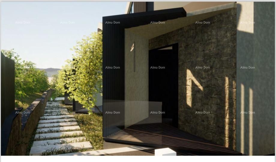 Terreno edificabile con rudere in vendita a Labin, con vista mare e progetto incluso. 4