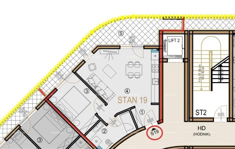 Poreč -novoizgrađeni poslovno-stambeni kompleks, prodaja stanova, S19 4