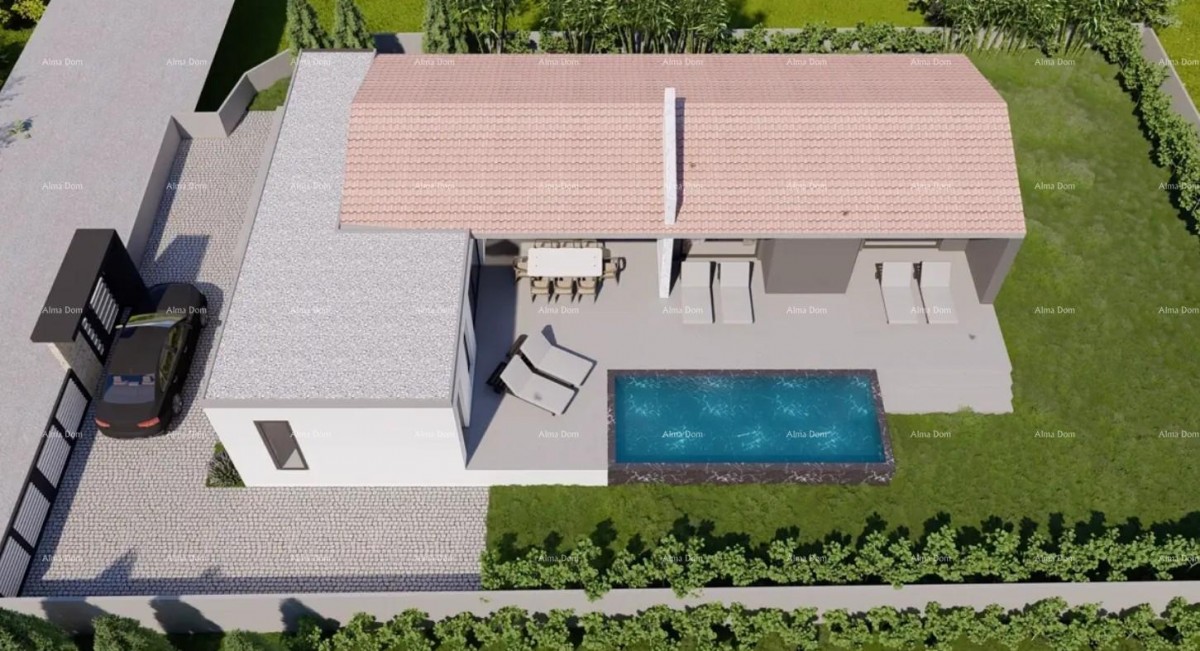 Sale of a house with a swimming pool under construction, near Duga Uvala! Only 2 km from the beach! 5