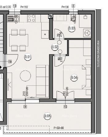 Prodaja stanov v gradnji - nov stanovanjski kompleks, Pula! stan B zg A1 6
