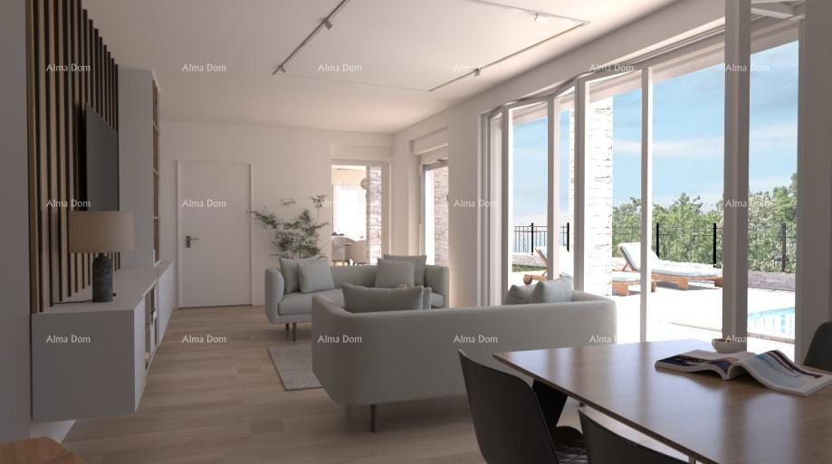 Истрии, Тиньян,  одноэтажный дом  с бассейном 12