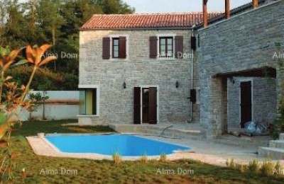 Rustic stone house with pool