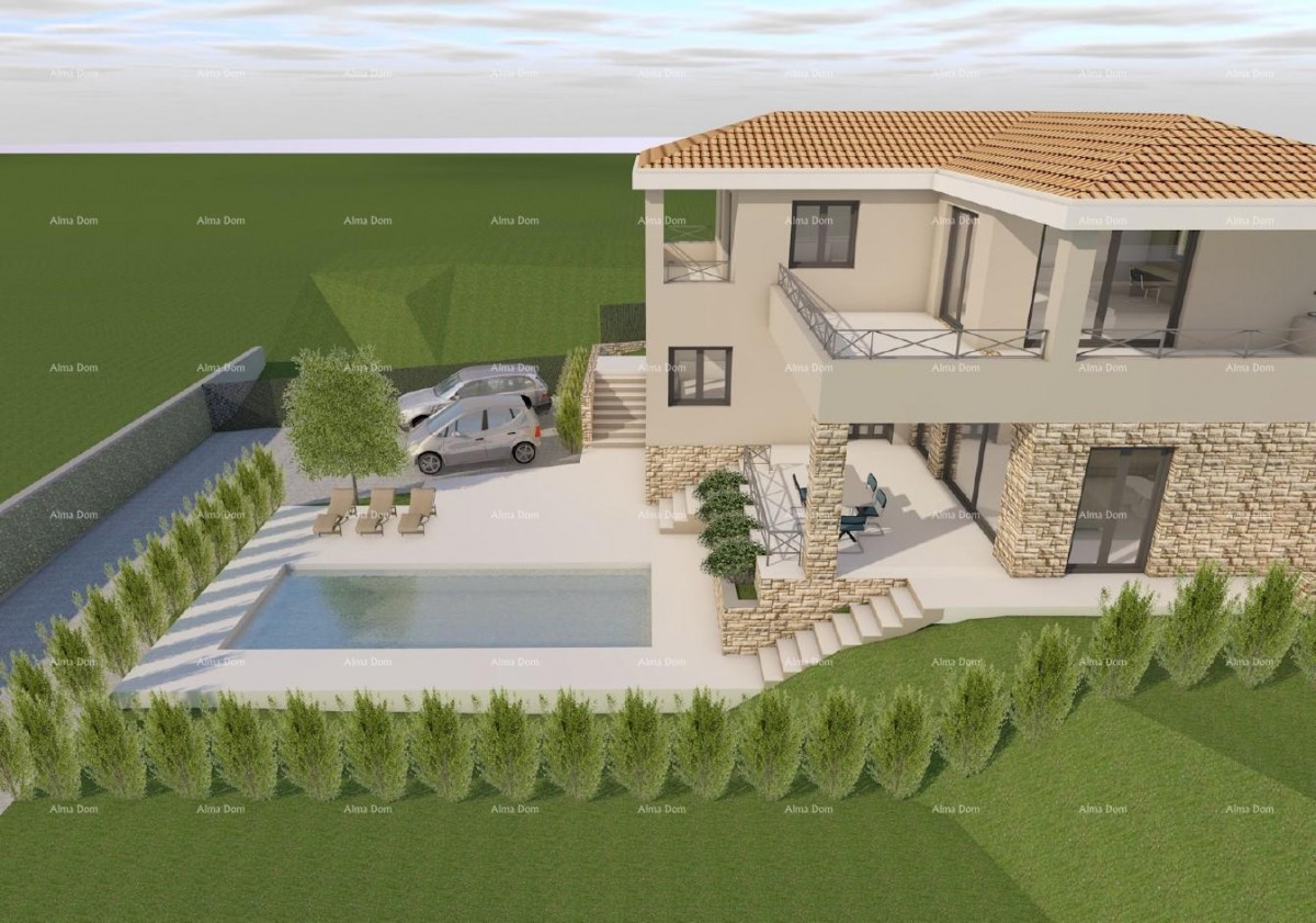 Istra. Bibići. Vendita di terreno edificabile con progetto, Bibići 10