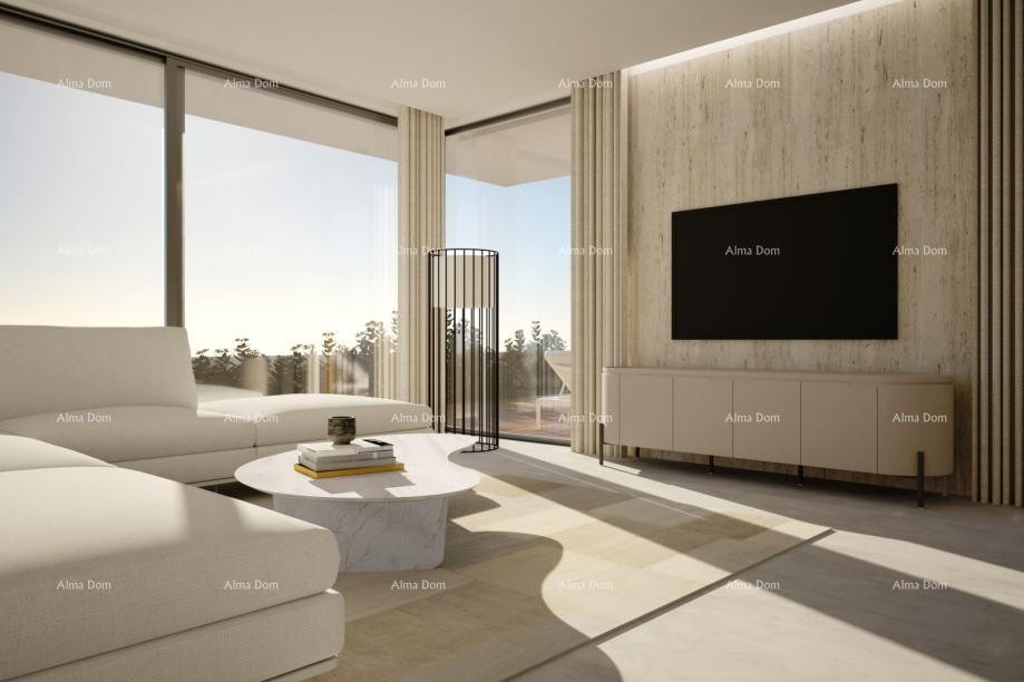 VODNJAN, Moderna prizemnica s bazenom i krovnom terasom s pogledom na more 11