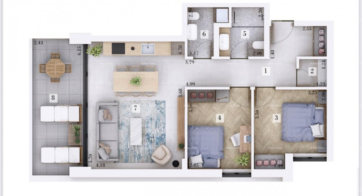 Продажа - квартира в новостройке с двумя парковочными местами, Ровиньское село! 7