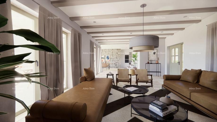 Prodaja - kombinirano zemljišče z idejnim projektom in pogledom na morje, Grožnjan! 4