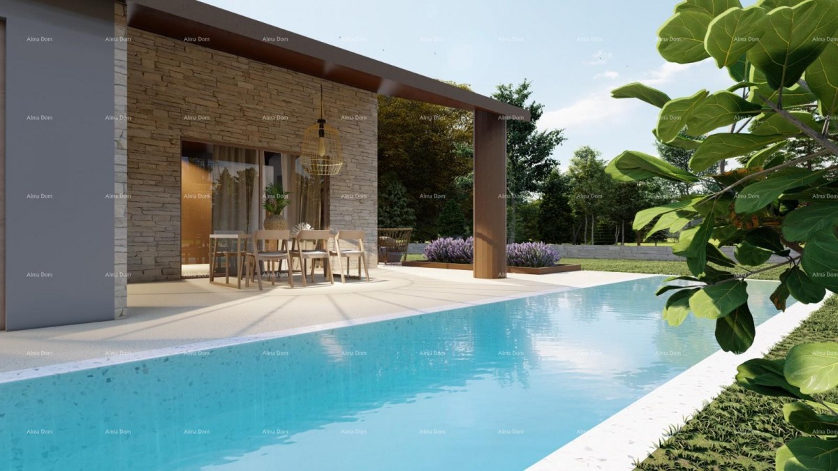 Great offer! Land for sale with a building permit for the construction of a family house with a pool, Tinjan! 3