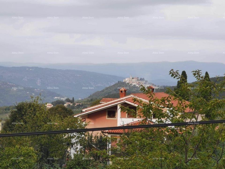 Sale of building land with construction started, view of Motovun 5