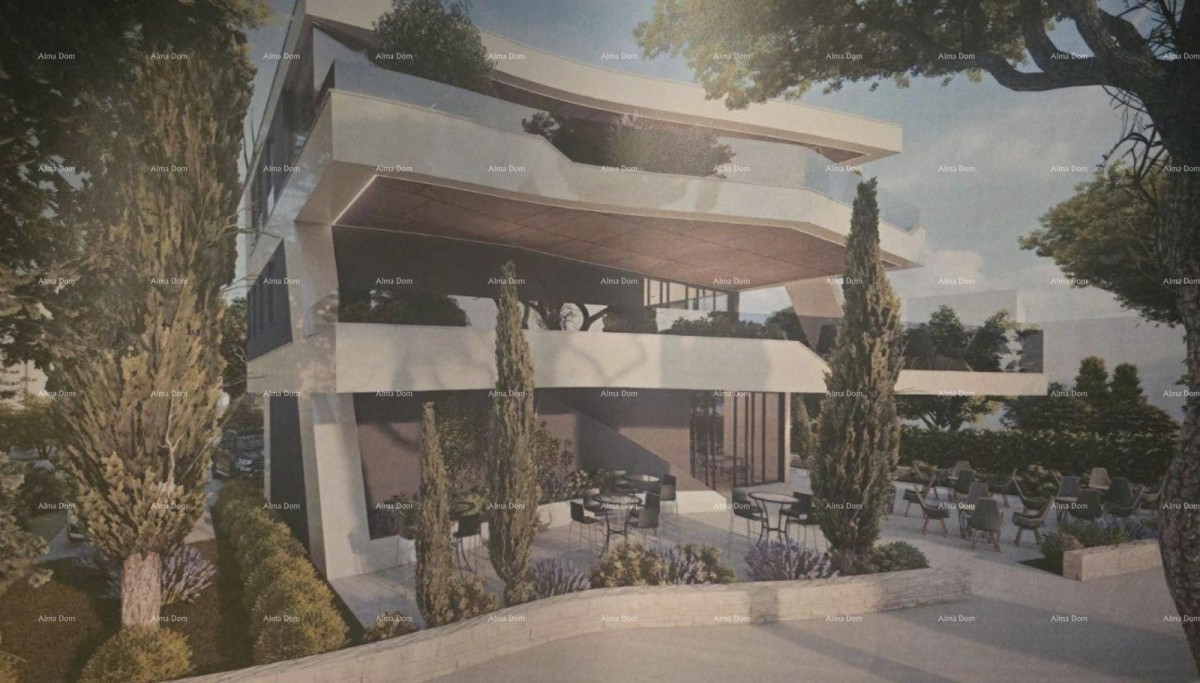 Продажа земельного участка под строительство с готовым проектом для строительства офисного здания, Медулин! 2