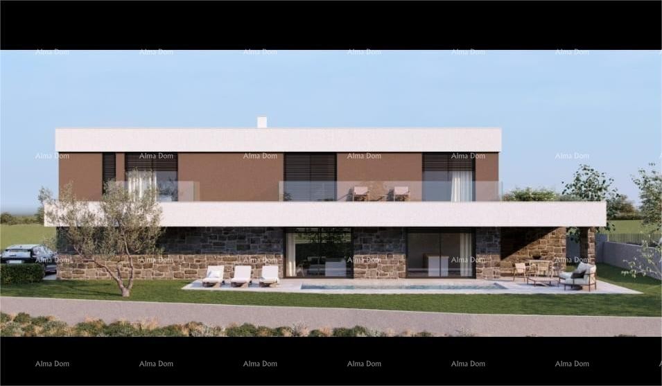 Канфанар, современный дом в стадии Рох-бау 3