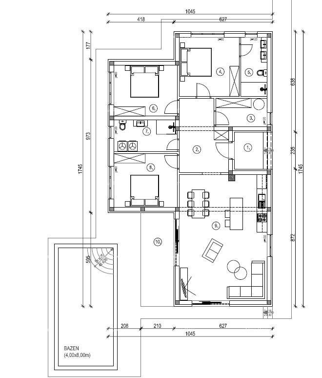 Современная  вилла с бассейном на продажу, Кожляни, Барбан! 3