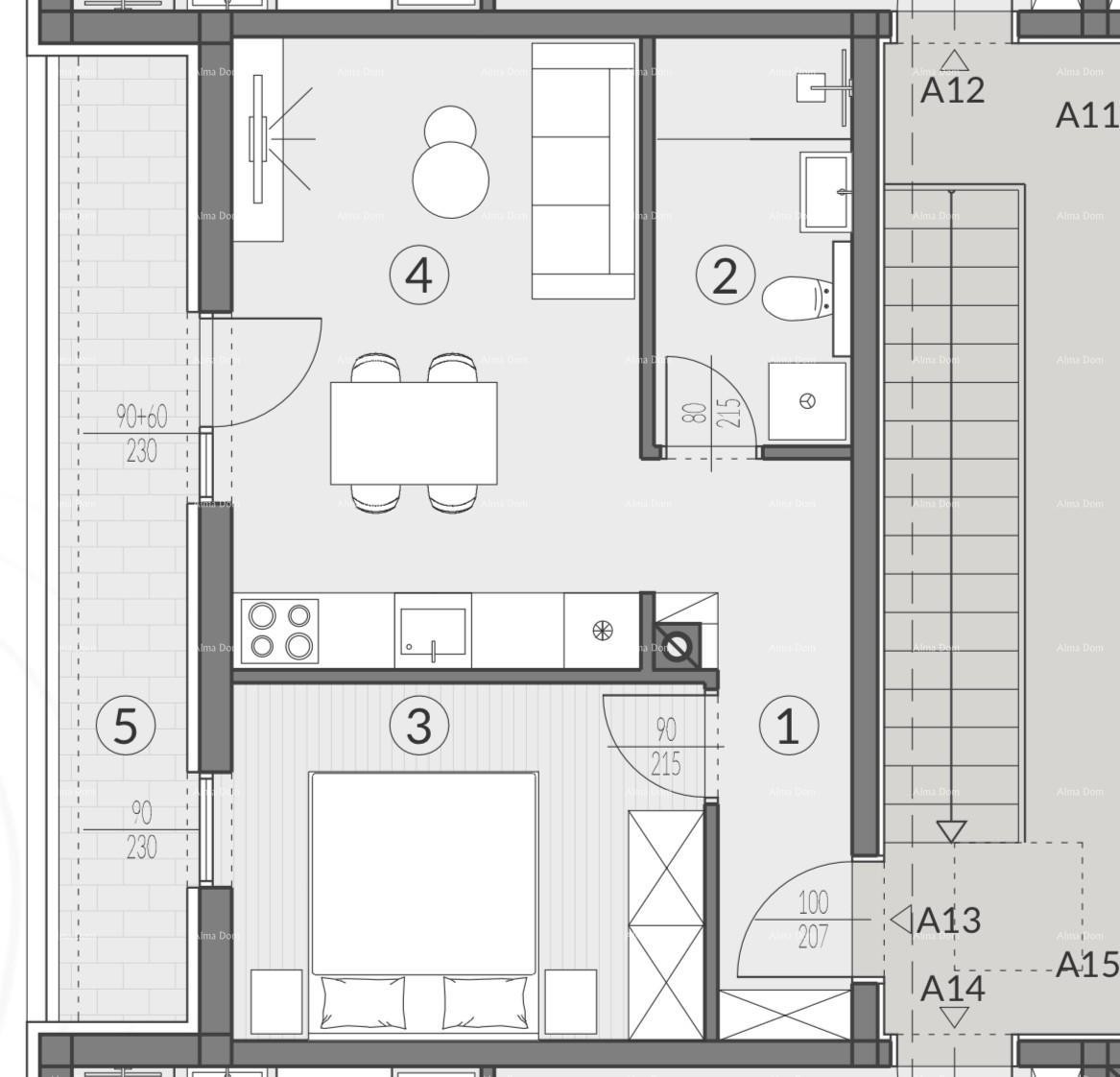 Prodaja stanova u novom modernom projektu, Pula, A13 10