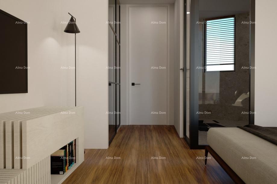 VODNJAN, Moderna prizemnica s bazenom i krovnom terasom s pogledom na more 14