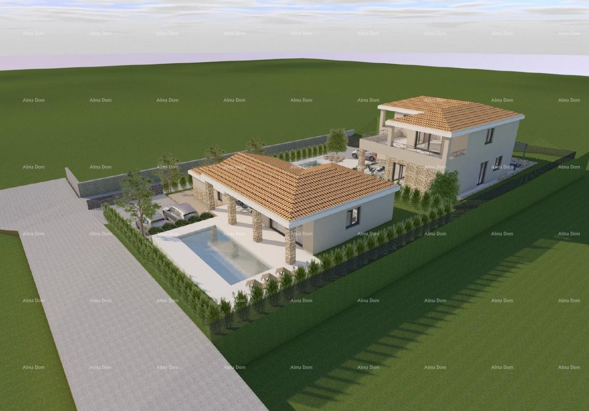 Istra. Bibići. Vendita di terreno edificabile con progetto, Bibići 6
