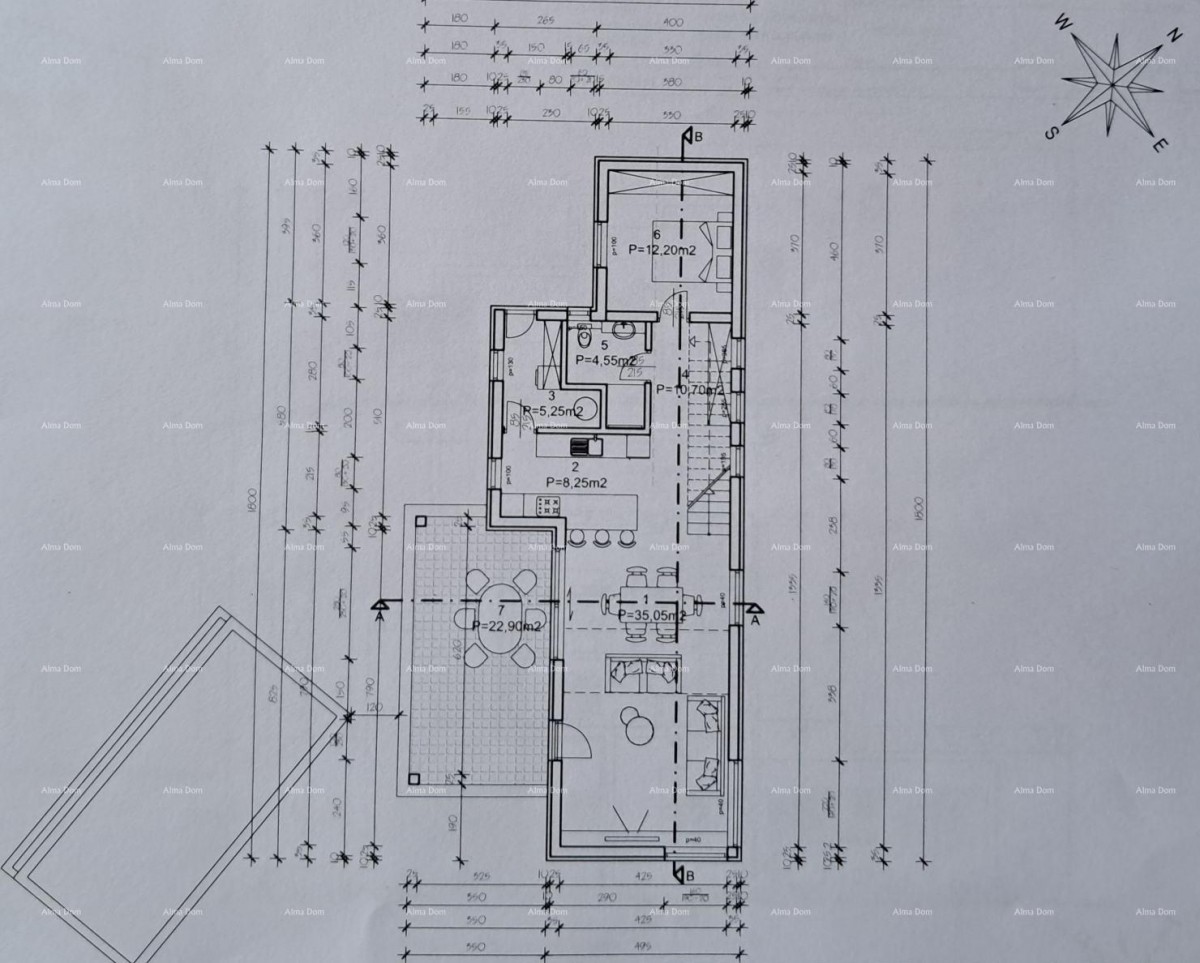 Sv. Nedelja, Istra. Zemljište s građevinskom dozvolom i projektom za kuću s bazenom 5