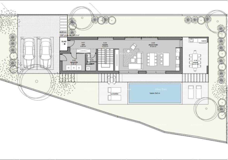 Канфанар, современный дом в стадии Рох-бау 5